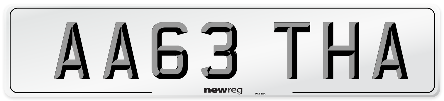 AA63 THA Number Plate from New Reg